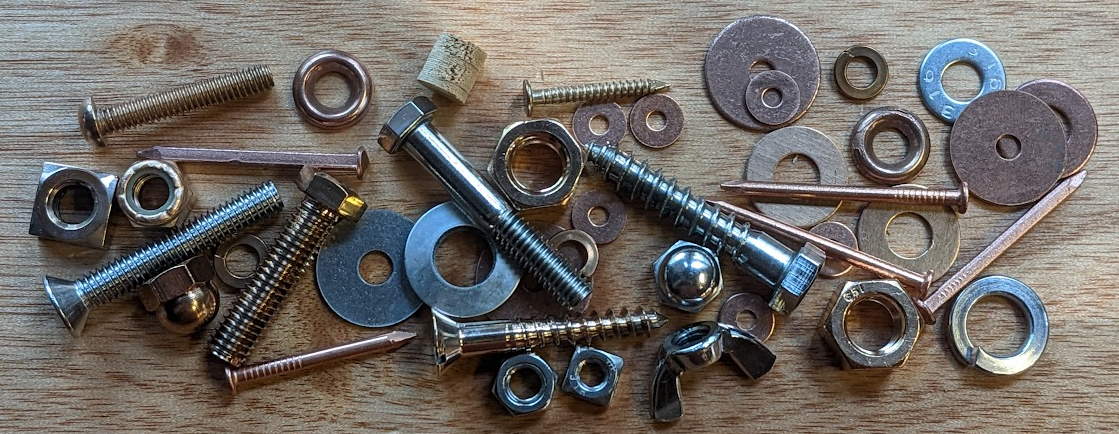 Bronze, Copper, and 316 Stainless Marine Fasteners