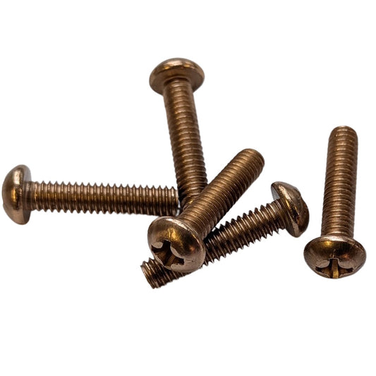 Silicon Bronze 8-32 x 3/4" Phillips / Round Machine Screws - 200 Pieces - SURPLUS