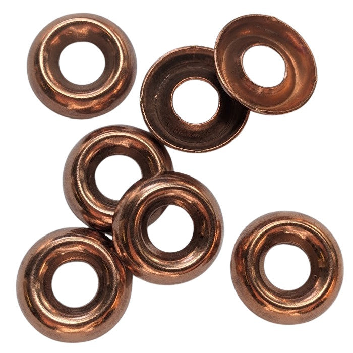 Copper Plated Brass Finish/Cup Washers - #8 - 100 Pieces SURPLUS