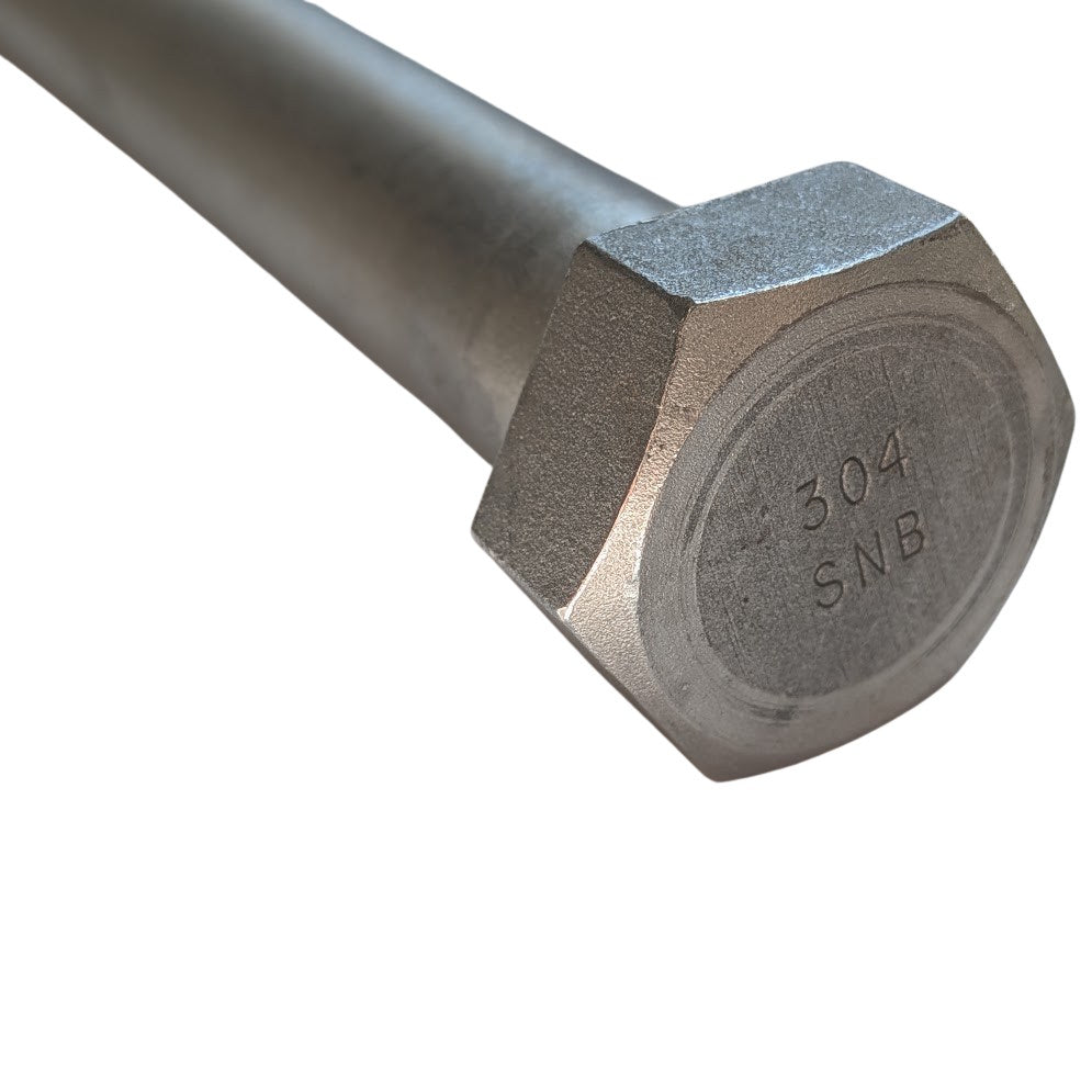 304 Stainless Steel Hex Bolts - 7/8"-9 x 9-3/4" - 1 Piece SURPLUS